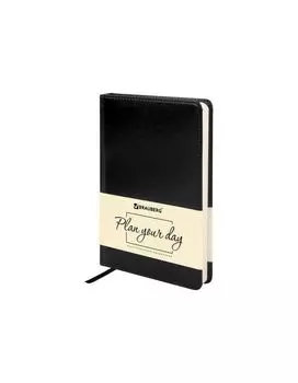 113499, Ежедневник недатированный А5 (138х213 мм) BRAUBERG Imperial, под кожу, 160 л., черный, 113499