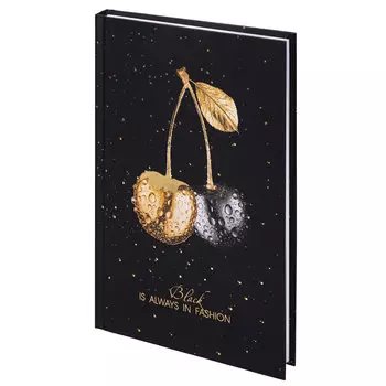 114430, Блокнот А5 (134х206 мм), 80 л., твёрдый, клетка, фольга, STAFF, "Cherry", 114430