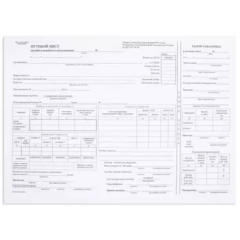 130272, Бланк, офсет, "Путевой лист автобуса не общего пользования", А4 (198х275 мм), СПАЙКА 100 шт., STAFF, 130272