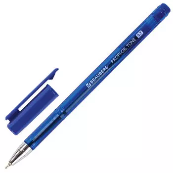 143459, (цена за 24 шт.) Ручка шариковая масляная BRAUBERG "PROFI-OIL TONE", СИНЯЯ, узел 0,7 мм, линия письма 0,35 мм, 143459