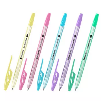 143568, (цена за 50 шт.) Ручка шариковая BRAUBERG "ULTRA PASTEL", СИНЯЯ, узел 0,7 мм, чернила ГЕРМАНИЯ, наконечник ШВЕЙЦАРИЯ, 143568