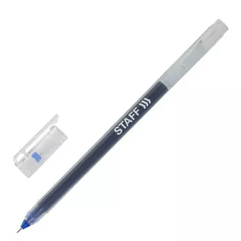 143672, (цена за 12 шт.) Ручка гелевая STAFF "EVERYDAY" GP-673, СИНЯЯ, длина письма 1000 м, игольчатый узел 0,5 мм, линия письма 0,35 мм, 143672