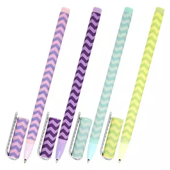 143701, (цена за 36 шт.) Ручка шариковая BRAUBERG SOFT TOUCH STICK "GEOMETRIC", СИНЯЯ, мягкое покрытие, корпус ассорти, узел 0,7 мм, 143701