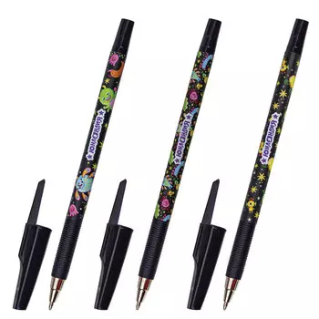 143730, (цена за 36 шт.) Ручка шариковая ЮНЛАНДИЯ "CUTE MONSTER", синяя, SOFT TOUCH покрытие, узел 0,7 мм, линия письма 0,35 мм, 143730