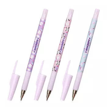 143731, (цена за 36 шт.) Ручка шариковая ЮНЛАНДИЯ "PURRMAID", синяя, SOFT TOUCH покрытие, узел 0,7 мм, линия письма 0,35 мм, 143731