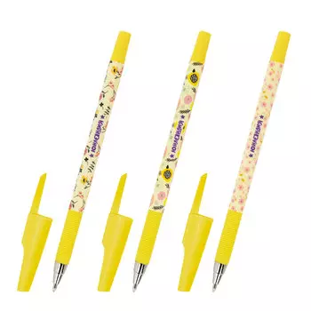 143732, (цена за 36 шт.) Ручка шариковая ЮНЛАНДИЯ "FLOWERS", синяя, SOFT TOUCH покрытие, узел 0,7 мм, линия письма 0,35 мм, 143732