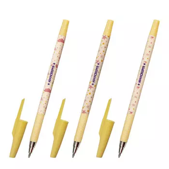 143733, (цена за 36 шт.) Ручка шариковая ЮНЛАНДИЯ "SPOTS", синяя, SOFT TOUCH покрытие, узел 0,7 мм, линия письма 0,35 мм, 143733