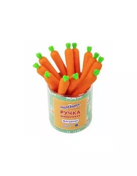 143778, Ручка фигурная шариковая ЮНЛАНДИЯ Морковка, мягкий силиконовый корпус, СИНЯЯ, узел 0,7мм, 143778