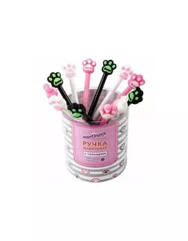 143784, Ручка с топпером шариковая ЮНЛАНДИЯ Лапка, корпус ассорти, СИНЯЯ, узел 0,7мм, 143784