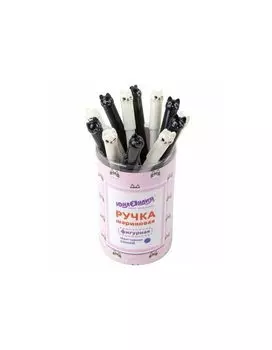 143787, Ручка фигурная шариковая ЮНЛАНДИЯ Котик, корпус ассорти, СИНЯЯ, узел 0,7мм, 143787