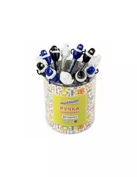 143790, Ручка фигурная шариковая ЮНЛАНДИЯ Робот, корпус ассорти, СИНЯЯ, узел 0,7мм, 143790