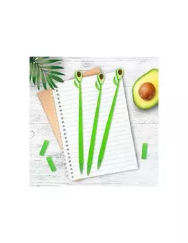 143794, Ручка фигурная шариковая ЮНЛАНДИЯ Авокадо, мягкий силиконовый корпус, СИНЯЯ, пишущий узел 0,7 мм, 143794