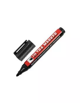 152204, Маркер перманентный ULTRA MARKER, ЧЕРНЫЙ, 3,5 мм, с клипом, BRAUBERG, 152204