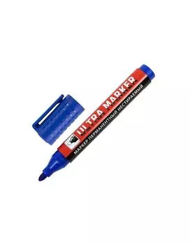 152206, Маркер перманентный ULTRA MARKER, СИНИЙ, 3,5 мм, с клипом, BRAUBERG, 152206