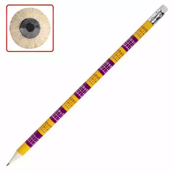 181581, (цена за 48 шт.) Карандаш чернографитный с таблицей умножения ЮНЛАНДИЯ "ЮНЛАНДИК-МАТЕМАТИК", HB, с ластиком, 181581