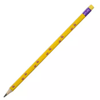 181590, (цена за 100 шт.) Карандаш чернографитный ЮНЛАНДИЯ, 1 шт., "Веселый Шмель", НВ, корпус с печатью, с резинкой, 181590