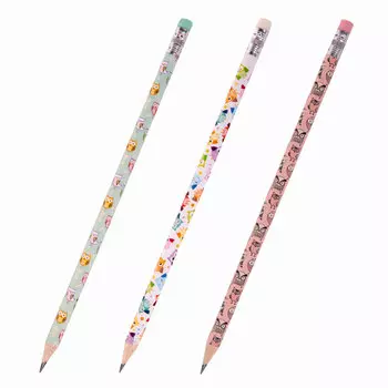 181772, (цена за 45 шт.) Карандаш чернографитный ЮНЛАНДИЯ "СОВУШКА", 1 шт., HB, с ластиком, корпус ассорти, 181772