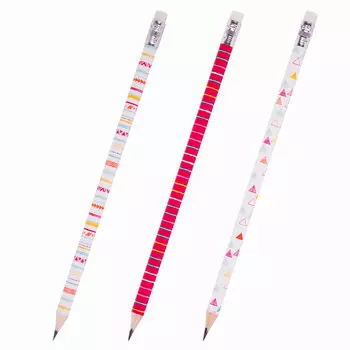 181775, (цена за 45 шт.) Карандаш чернографитный ЮНЛАНДИЯ "ГЕОМЕТРИЯ", 1 шт., HB, с ластиком, корпус ассорти, 181775