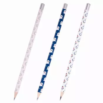 181776, (цена за 45 шт.) Карандаш чернографитный ЮНЛАНДИЯ "В АРКТИКЕ", 1 шт., HB, корпус ассорти, 181776