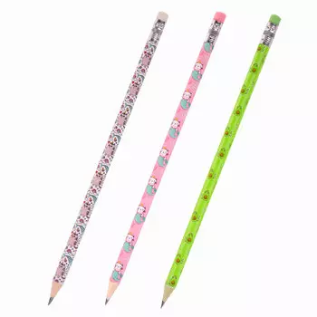 181778, (цена за 45 шт.) Карандаш чернографитный ЮНЛАНДИЯ "МАГИЯ", 1 шт., HB, с ластиком, корпус ассорти, 181778