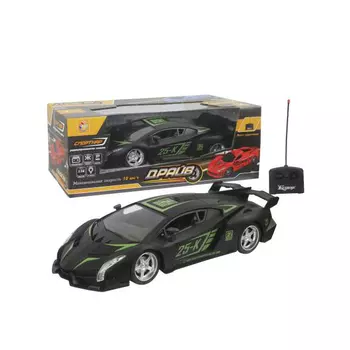 1toy Драйв Машина на радиоуправлении, масштаб 1:16, 27 см, 4 канала, 27 МГц, АКБ 3,6V700mAh, свет, матовый черный