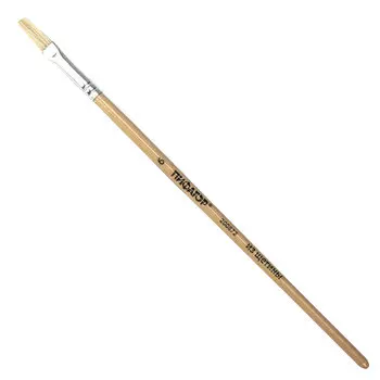 200872, (цена за 30 шт.) Кисть ПИФАГОР, ЩЕТИНА, плоская, № 6, деревянная лакированная ручка, пакет с подвесом, 200872