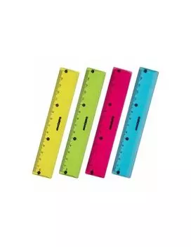 210752, Линейка пластиковая 15 см ЮНЛАНДИЯ Color, тонированная, ассорти, 210752