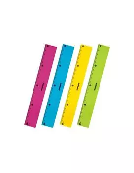 210753, Линейка пластиковая 20 см ЮНЛАНДИЯ Color, тонированная, ассорти, 210753