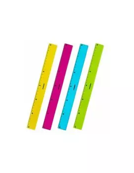210754, Линейка пластиковая 30 см ЮНЛАНДИЯ Color, тонированная, ассорти, 210754