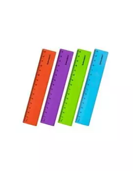 210765, Линейка пластиковая 15 см BRAUBERG FRUITY, тонированная, ассорти, 210765