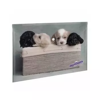 228050, (цена за 12 шт.) Папка-конверт с кнопкой ЮНЛАНДИЯ "Щенки", А4, 160 мкм, до 100 листов, цветная печать