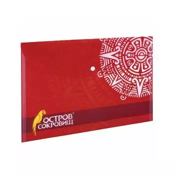 228051, (цена за 12 шт.) Папка-конверт с кнопкой ОСТРОВ СОКРОВИЩ, А4, 160 мкм, до 100 листов, цветная печать