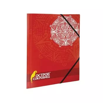228052, (цена за 6 шт.) Папка на резинках ОСТРОВ СОКРОВИЩ, А4, цветная печать, до 300 листов, 500 мкм