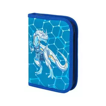 228893, Пенал TIGER FAMILY 1 отделение, 1 откидная планка, ткань, Metal Dino, 20х14х4 см