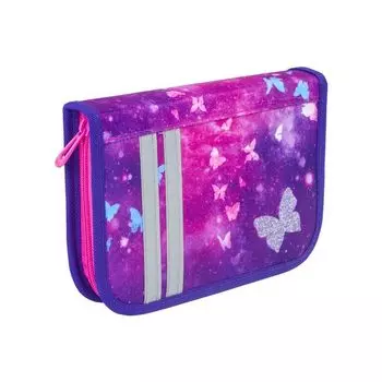 228900, Пенал TIGER FAMILY с наполнением, 1 отд., отк.план., 23 предм., Glittery Night, 20х14х4 см