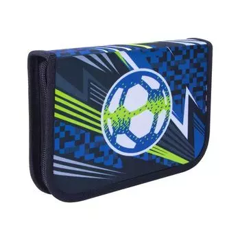 228922, Пенал TIGER FAMILY 1 отделение, 1 откидная планка, ткань, Striking Football, 20х14х4 см