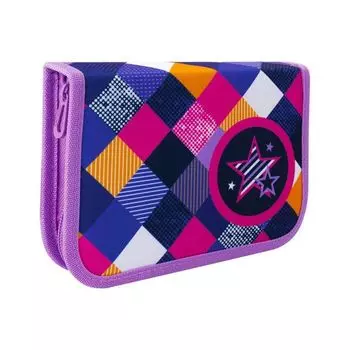 228930, Пенал TIGER FAMILY 1 отделение, 1 откидная планка, ткань, Cotton Candy, 20х14х4 см