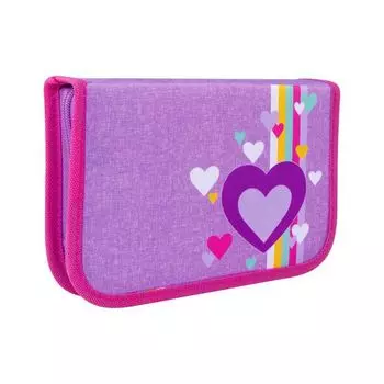 228952, Пенал TIGER FAMILY 1 отделение, 2 откидные планки, ткань, Sweet Heart, 20х14х4 см