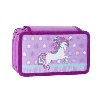 228959, Пенал TIGER FAMILY с наполнением, 2 отд., 20 предм., Lilac Carnival, 19х11х5 см