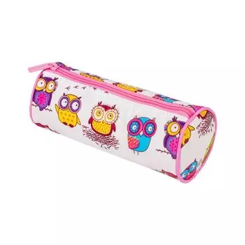 229007, Пенал-тубус BRAUBERG, с эффектом Soft Touch, мягкий, Owls, 22х8 см