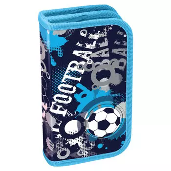 229160, Пенал ЮНЛАНДИЯ, 2 отделения, ткань, 19х11 см, Football