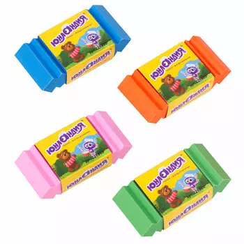 229580, (цена за 24 шт.) Ластик ЮНЛАНДИЯ "Юнландик-музыкант", 54х25х13 мм, ассорти, 229580