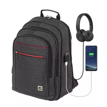 229873, Рюкзак BRAUBERG URBAN универсальный, с отделением для ноутбука, USB-порт, Progress, 48х14х34 см, 229873