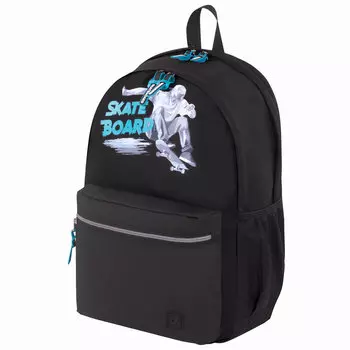 229969, Рюкзак BRAUBERG FASHION CITY универсальный, "Skateboard", черный, 46х31х15 см, 229969