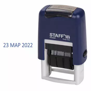 237432, Датер-мини STAFF, месяц буквами, оттиск 22х4 мм, "Printer 7810", 237432