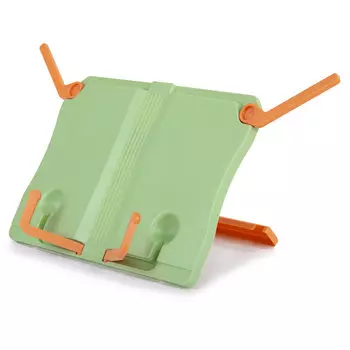237898, Подставка для книг ЮНЛАНДИЯ, регулируемый наклон, прочный ABS-пластик, светло-зеленая, 237898