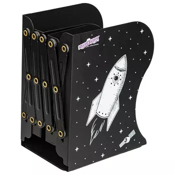 237901, Подставка-держатель для книг и учебников ЮНЛАНДИЯ "Space", раздвижная, металлическая, 237901