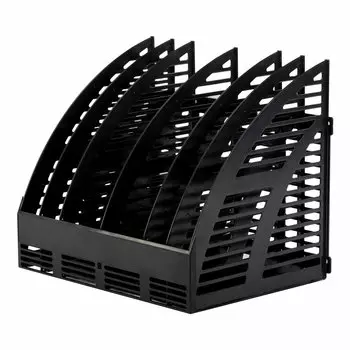 237946, Лоток вертикальный для бумаг STAFF Basic, 245х320х285 мм, 6 отделений, сетчатый сборный, 100