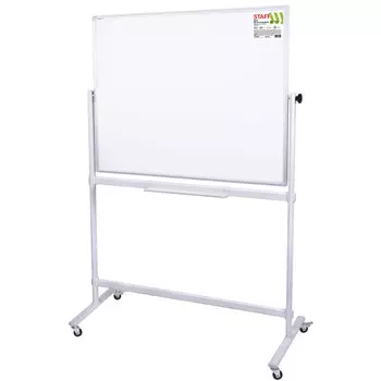 238014, Доска магнитно-маркерная НА СТЕНДЕ 90х120 см, 2-сторонняя, STAFF, 238014