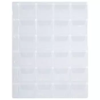 238084, Листы-вкладыши для альбома "OPTIMA" на 24 монеты d до 38 мм, КОМПЛЕКТ 10 шт., 200х250 мм, ПВХ, STAFF, 238084